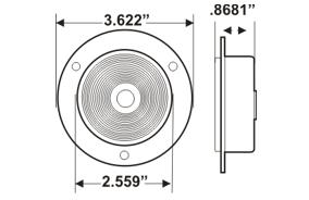 Plafón redondo 2" ámbar arillo negro 12V de foco Traktolamp 2421NA