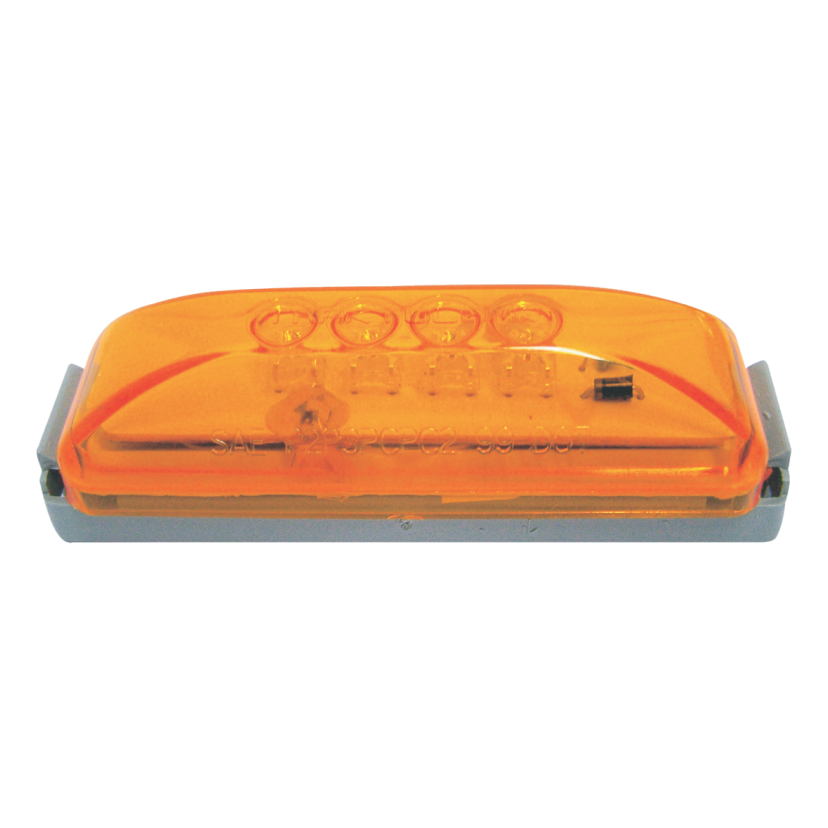 Plafón lateral rectangular 4 LED con ópticos ámbar 12/24V Traktolamp 8013OPA