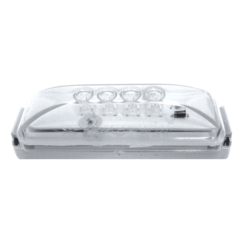 Plafón rectangular 4 LED cristal lente con ópticos toldo Kenworth 12/24V Traktolamp 8013OPC