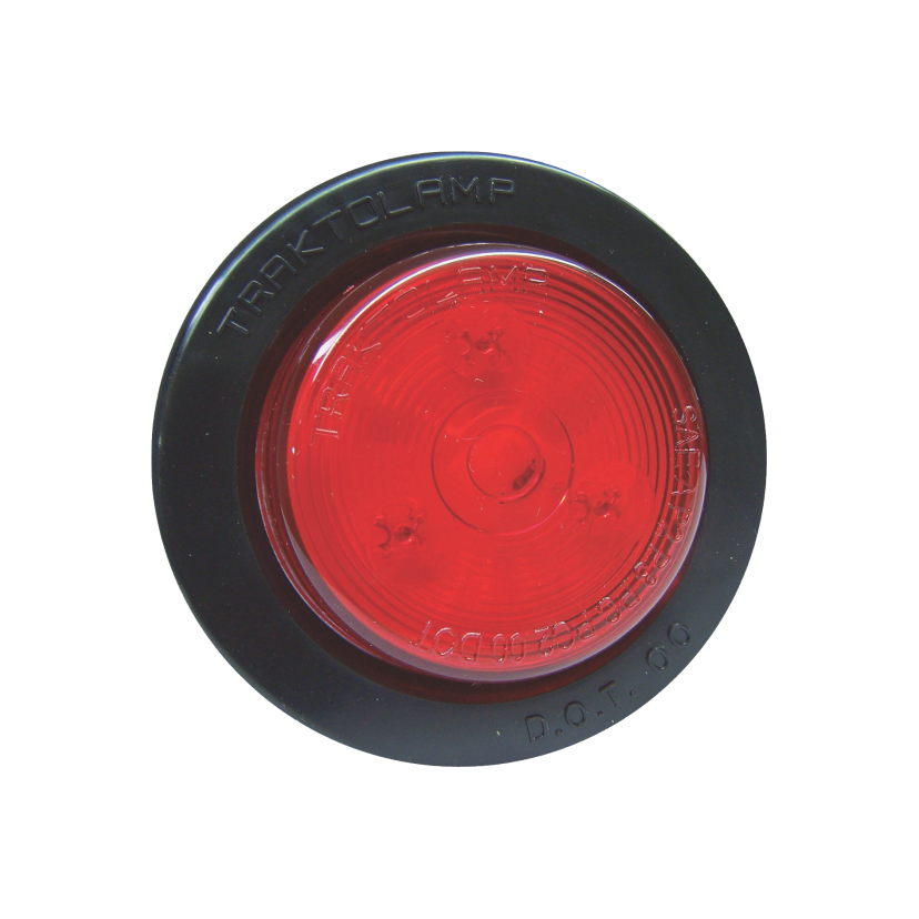 Plafón redondo 2 1/2" 3 LED rojo con grommet y conector 12/24V Traktolamp 8014R