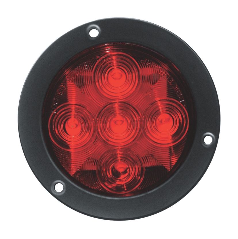 Plafón redondo 4" 5 LED rojo arillo negro conexión directa 12/24V Traktolamp 8021FR