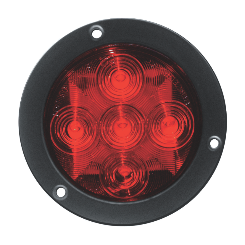Plafón redondo 4" 5 LED rojo arillo negro 12/24V Traktolamp 8021R