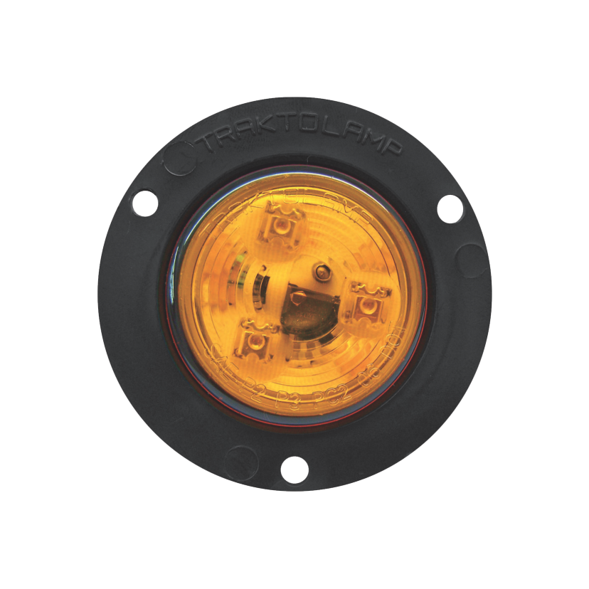 Plafón redondo 2" 3 LED ámbar arillo negro 12/24V Traktolamp 8022NA