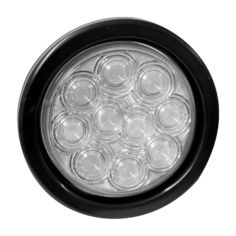 Plafón redondo 4" 10 LED cristal ráfaga con grommet 12/24V Traktolamp 8028C