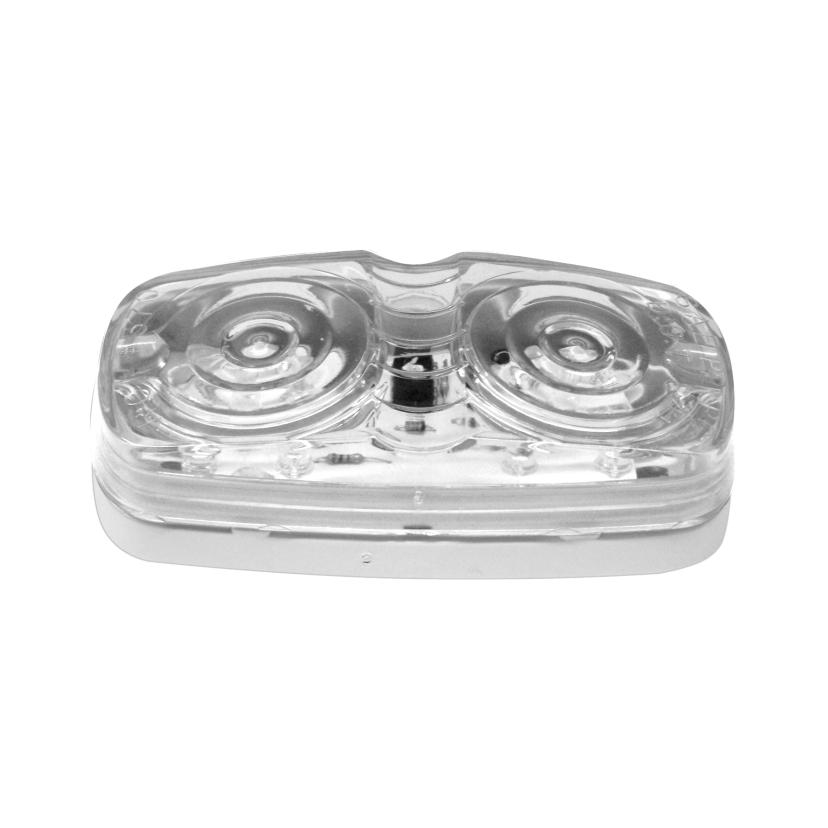Plafón doble óptica 10 LED cristal ráfaga 12/24V Traktolamp 8040DC