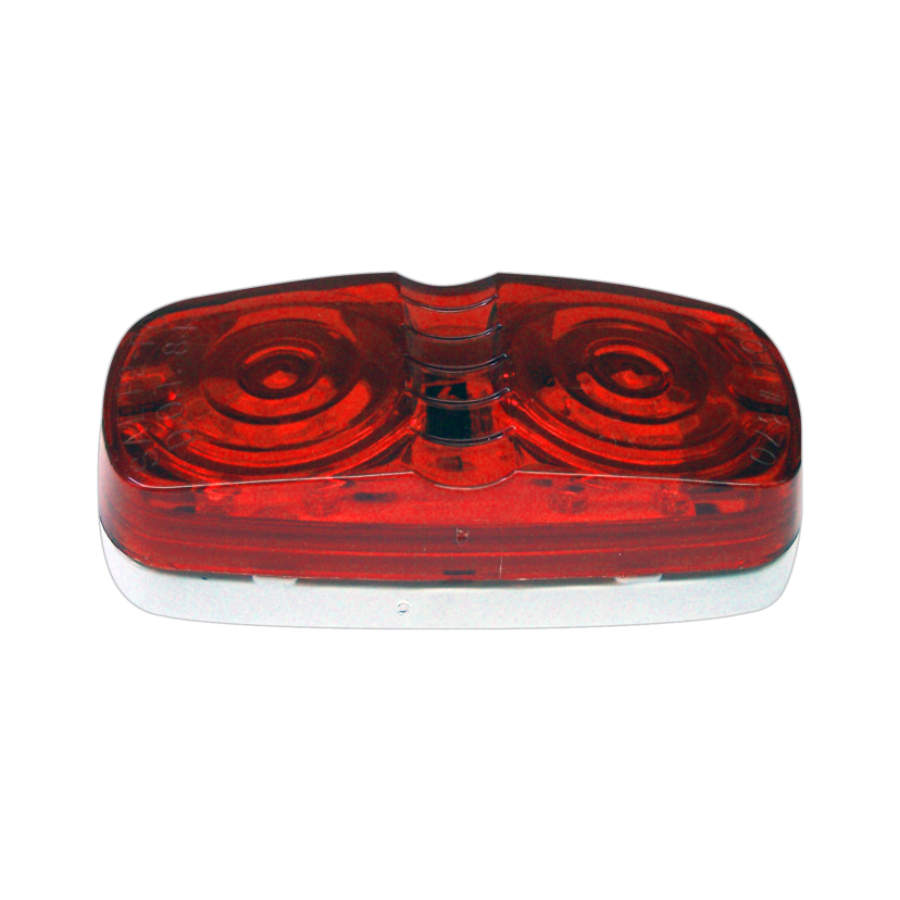 Plafón doble óptica 10 LED rojo ráfaga 12/24V Traktolamp 8040DR