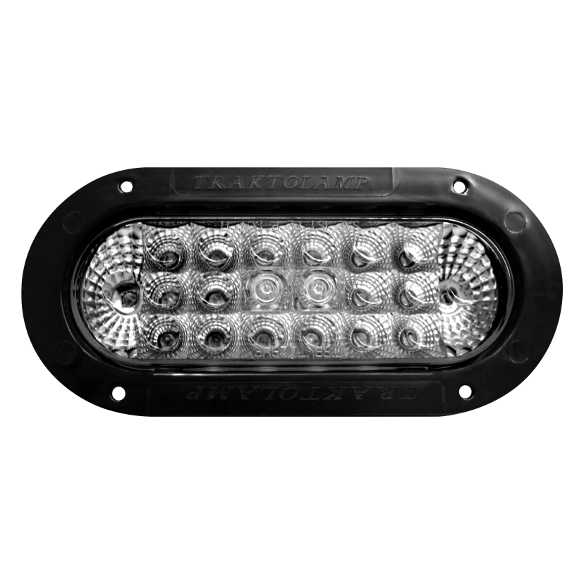 Plafón ovalado 20 LED cristal arillo negro con embellecedor 12/24V Traktolamp 8041EC