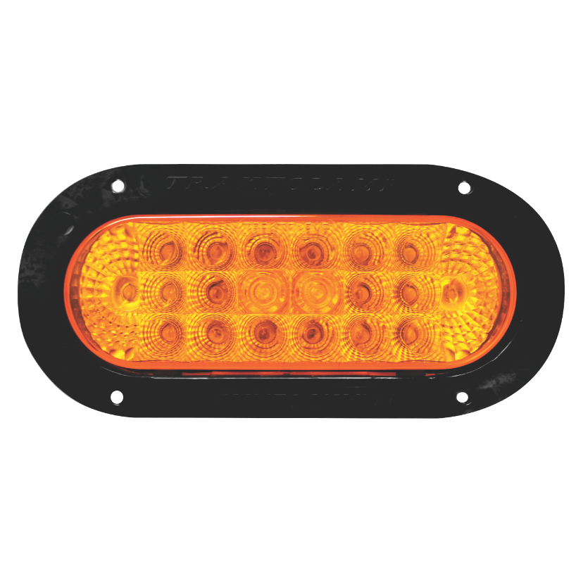 Plafón ovalado 20 LED ámbar ráfaga con embellecedor 12/24V Traktolamp 8041ERA
