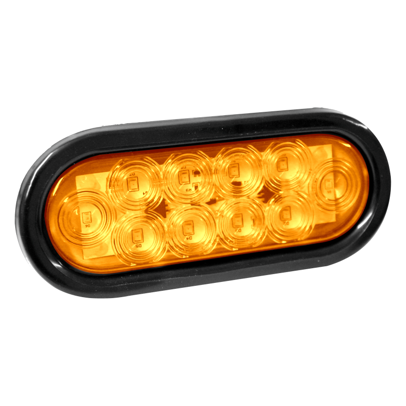 Plafón ovalado 10 LED ámbar 12/24V Traktolamp 8044A