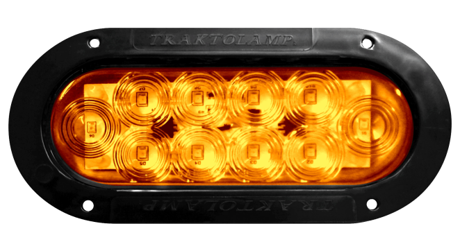 Plafón ovalado 10 LED ámbar 12/24V Traktolamp 8044NA