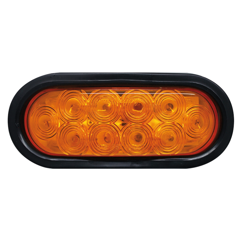 Plafón ovalado 10 LED ámbar con grommet 12/24V Traktolamp 8045A