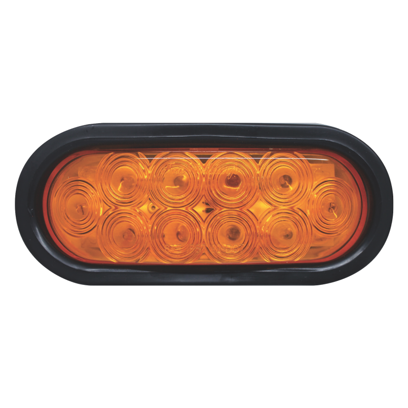 Plafón ovalado 10 LED ámbar ráfaga con grommet 12/24V Traktolamp 8045DA