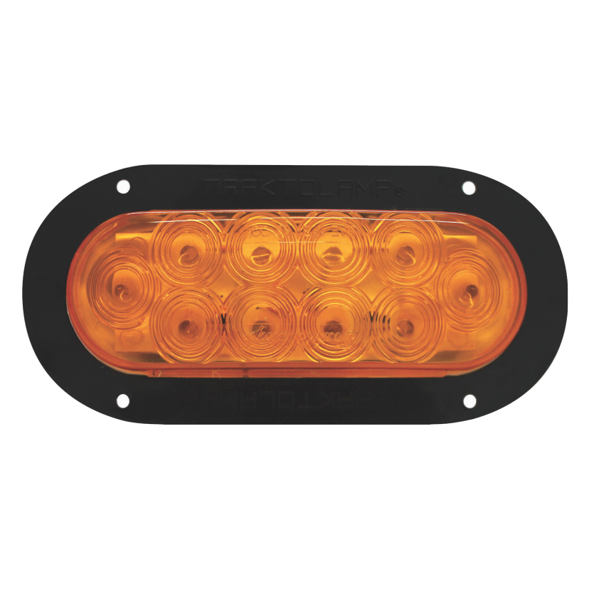Plafón ovalado 10 LED ámbar arillo negro 12/24V Traktolamp 8045NA