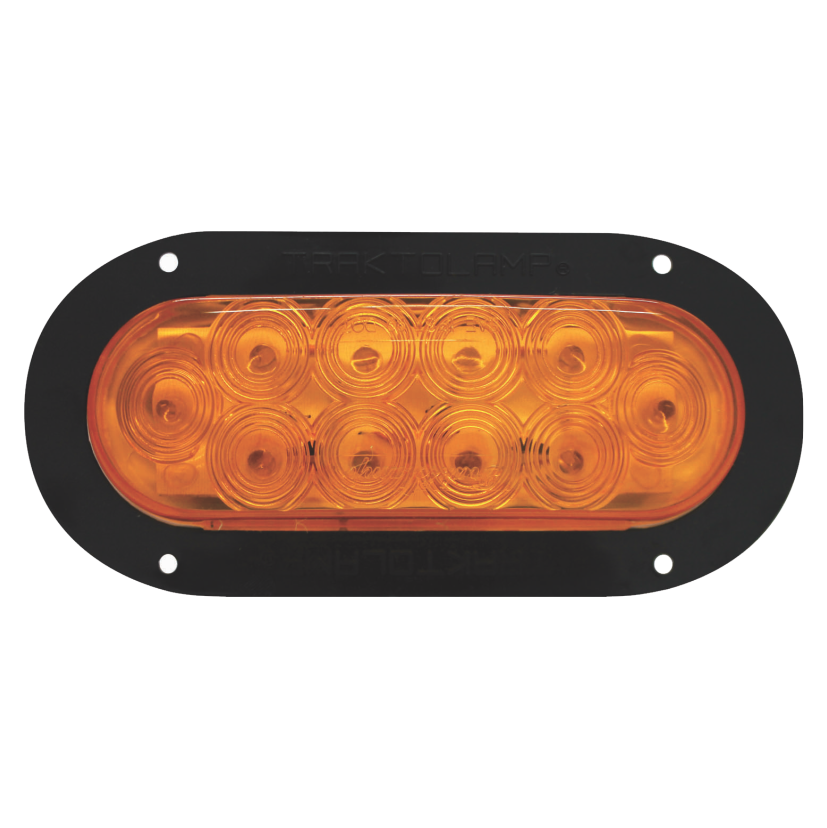 Plafón ovalado 10 LED ámbar ráfaga arillo negro 12/24V Traktolamp 8045NDA