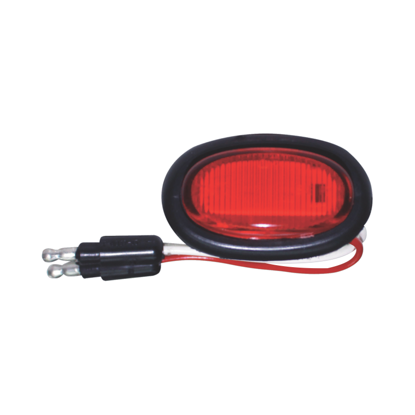 Plafón redondo 1 1/2" 3 LED rojo con grommet 12/24V Traktolamp 8088R