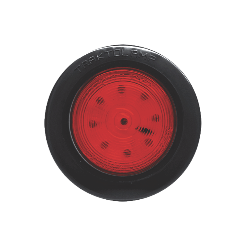 Plafón redondo 2" 9 LED rojo con grommet y conector 12/24V Traktolamp 8091R