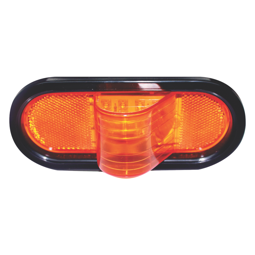 Plafón ovalado 16 LED ámbar mica con joroba 12/24V Traktolamp 8250-5A