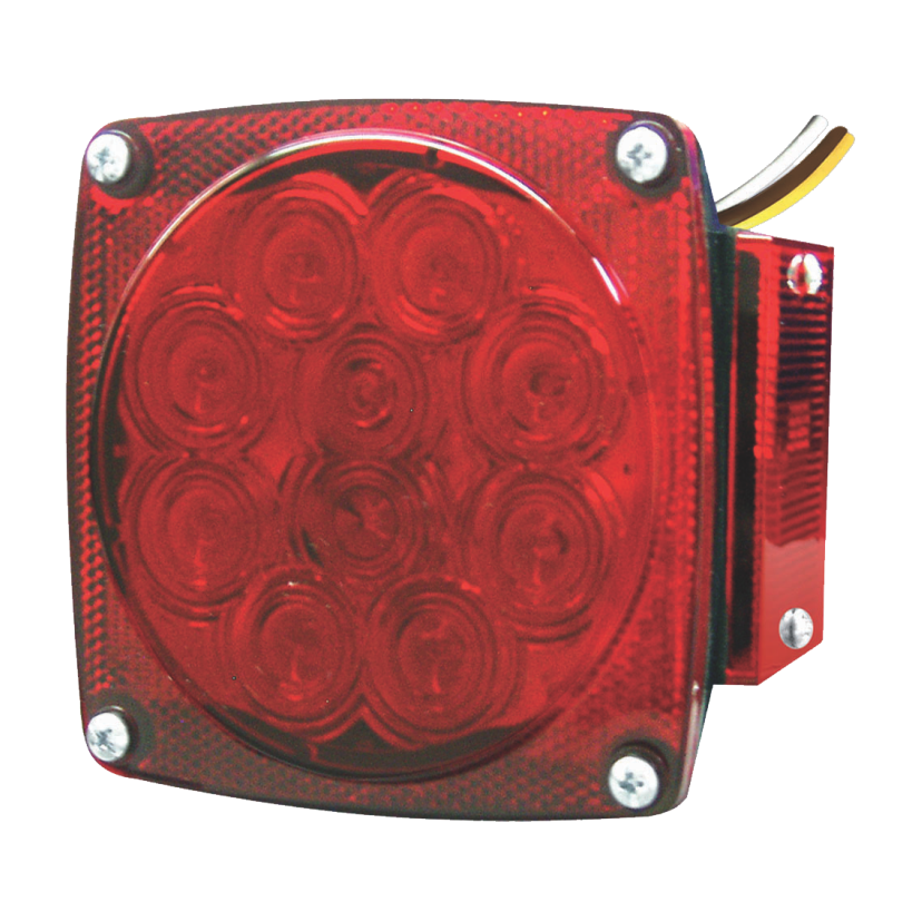 Calavera universal para remolque 17 LED roja con luz de placa izquierda 12/24V Traktolamp 8402L