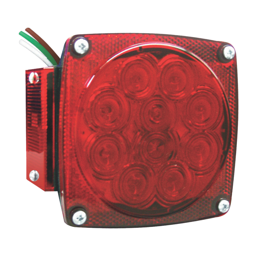 Calavera universal para remolque 17 LED roja con luz de placa derecha 12/24V Traktolamp 8402R