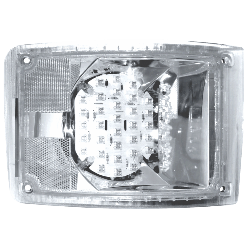 Cuarto direccional Dina 32 LED ámbar derecho lente cristal 12V Traktolamp 9098R