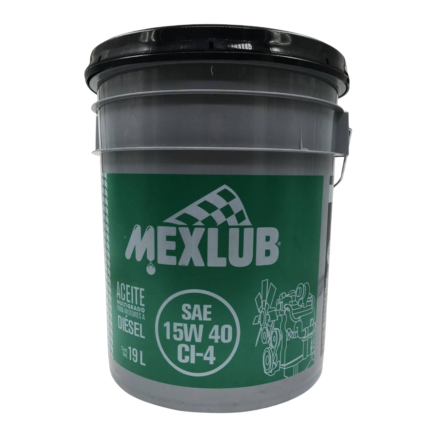 Cubeta 19 litros aceite motor Mexlub diésel CI-4 15W40