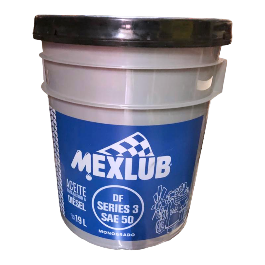 Cubeta 19 litros aceite motor Mexlub diésel serie 3 SAE 50