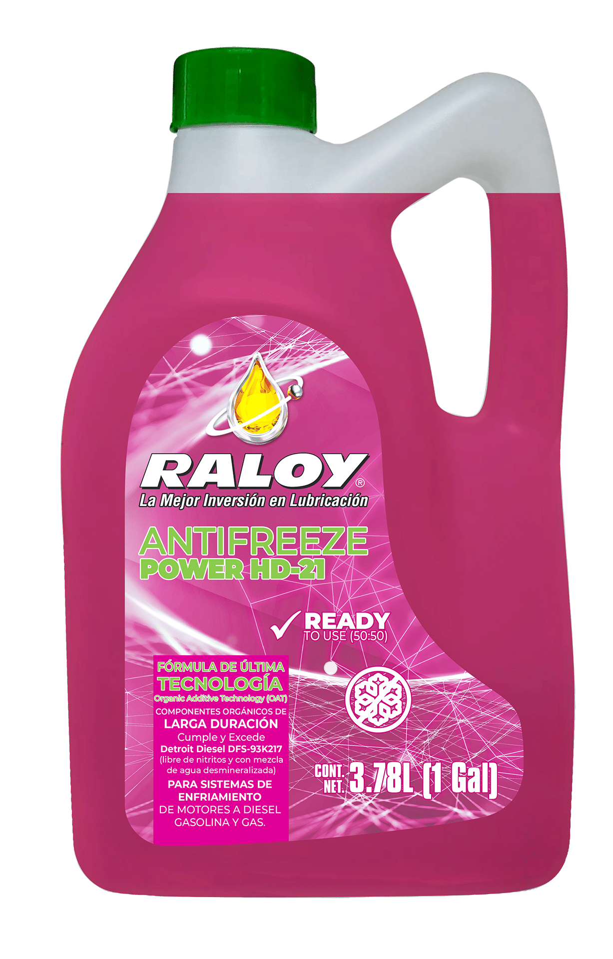 GALON 3.78 LITROS ANTICONGELANTE RALOY HD-21 50/50 ROJO PREMEZCLADO