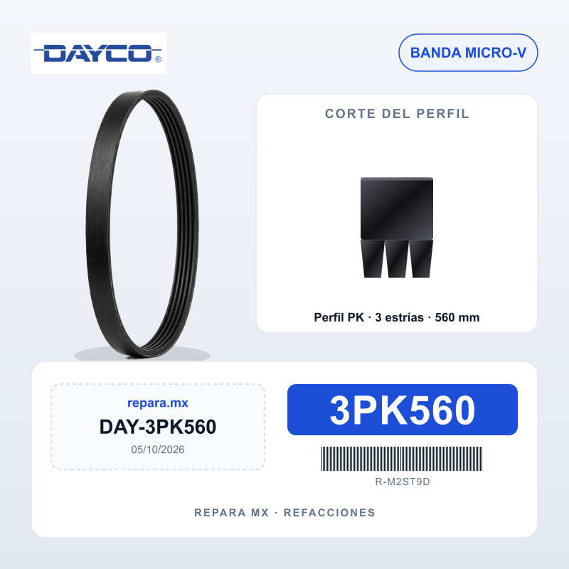 BANDA DAYCO POLY V 3PK560