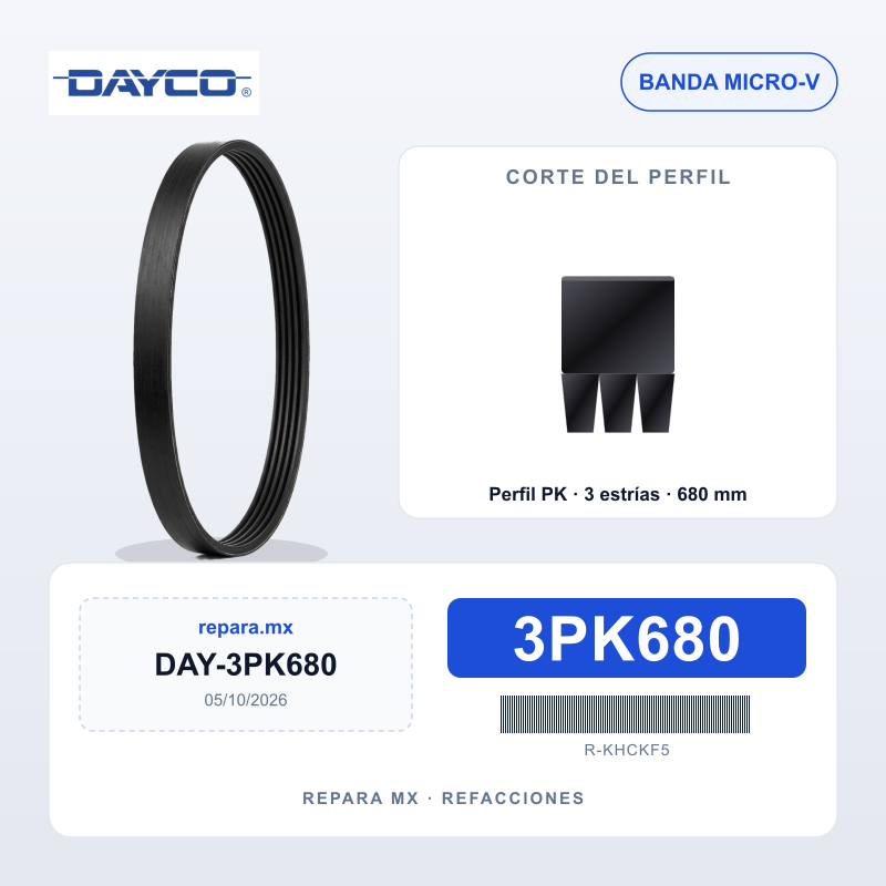 BANDA DAYCO POLY V 3PK680