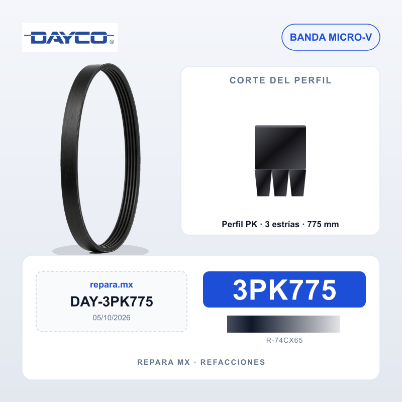 BANDA DAYCO POLY V 3PK775