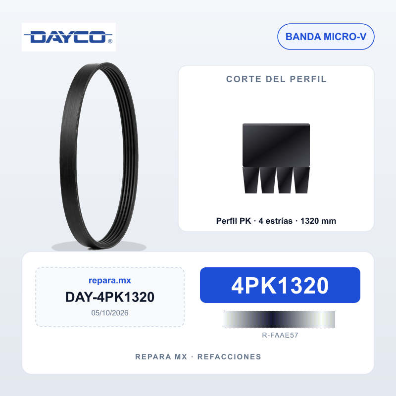 BANDA DAYCO POLY V 4PK1320