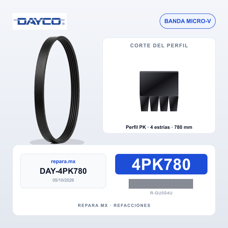 BANDA DAYCO POLY V 4PK780