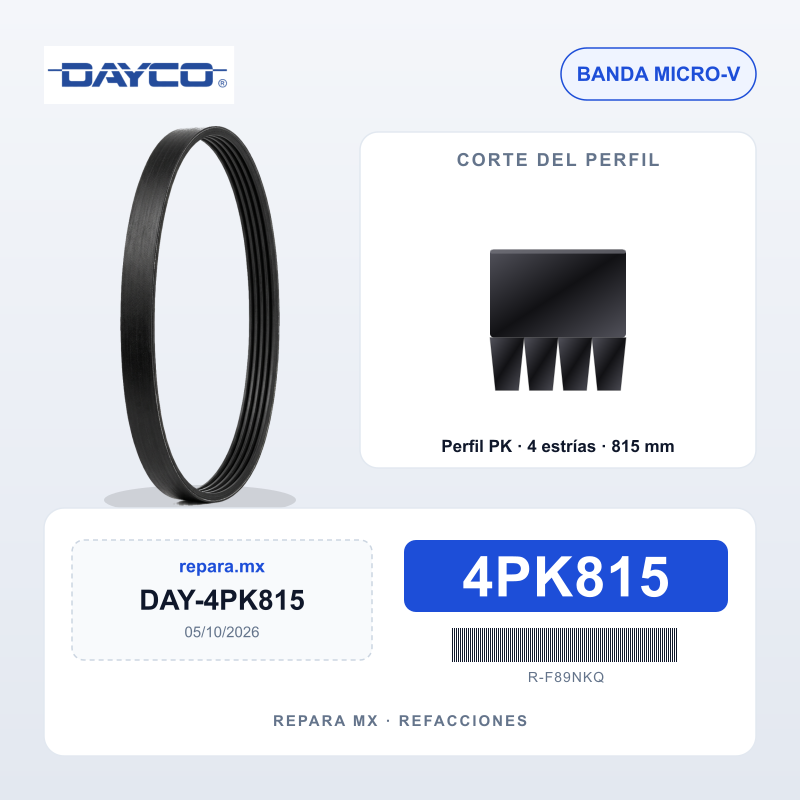 BANDA DAYCO POLY V 4PK815