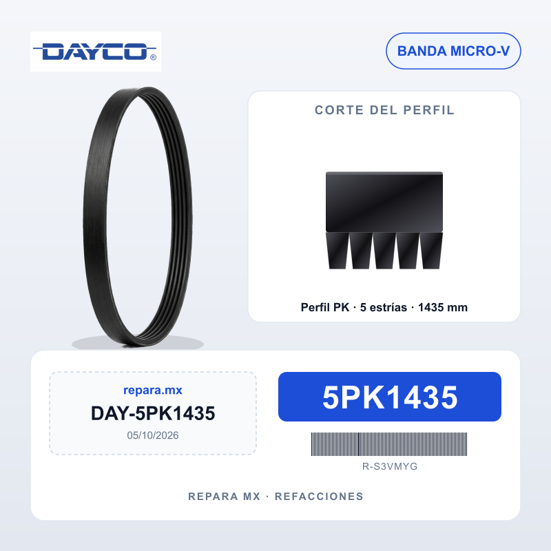 BANDA DAYCO POLY V 5PK1435