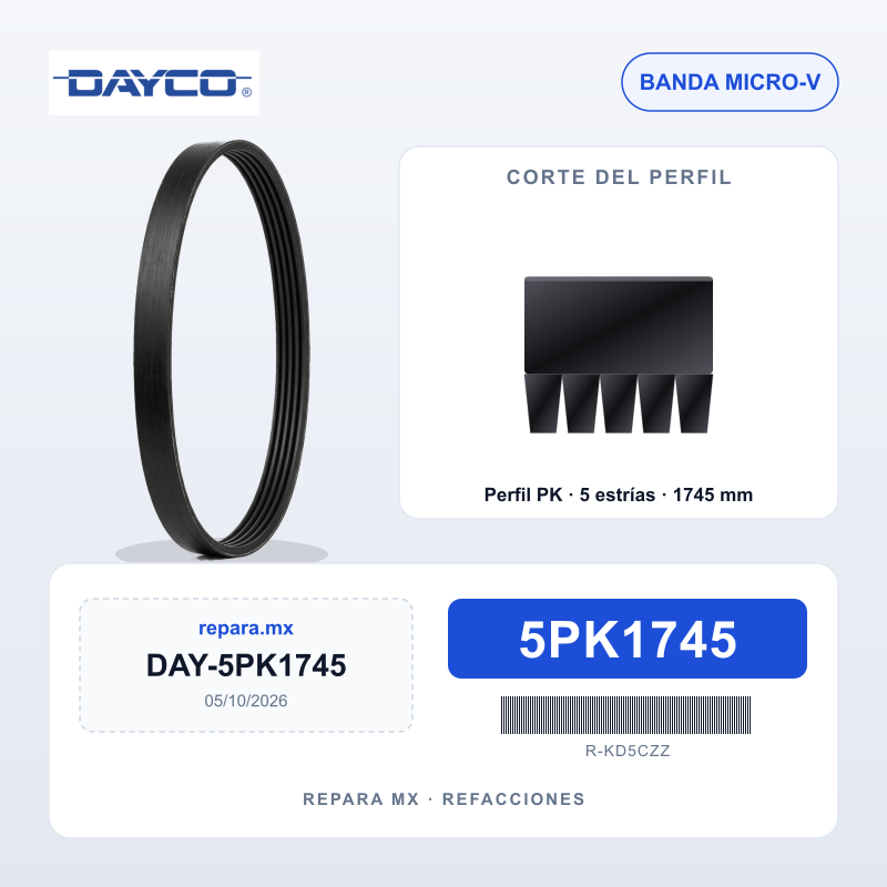 BANDA DAYCO POLY V 5PK1745