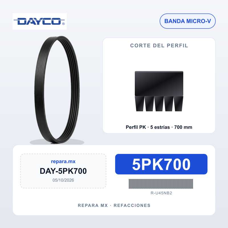 BANDA DAYCO POLY V 5PK700