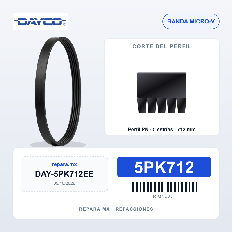 BANDA DAYCO POLY V ELASTICA 5PK712EE