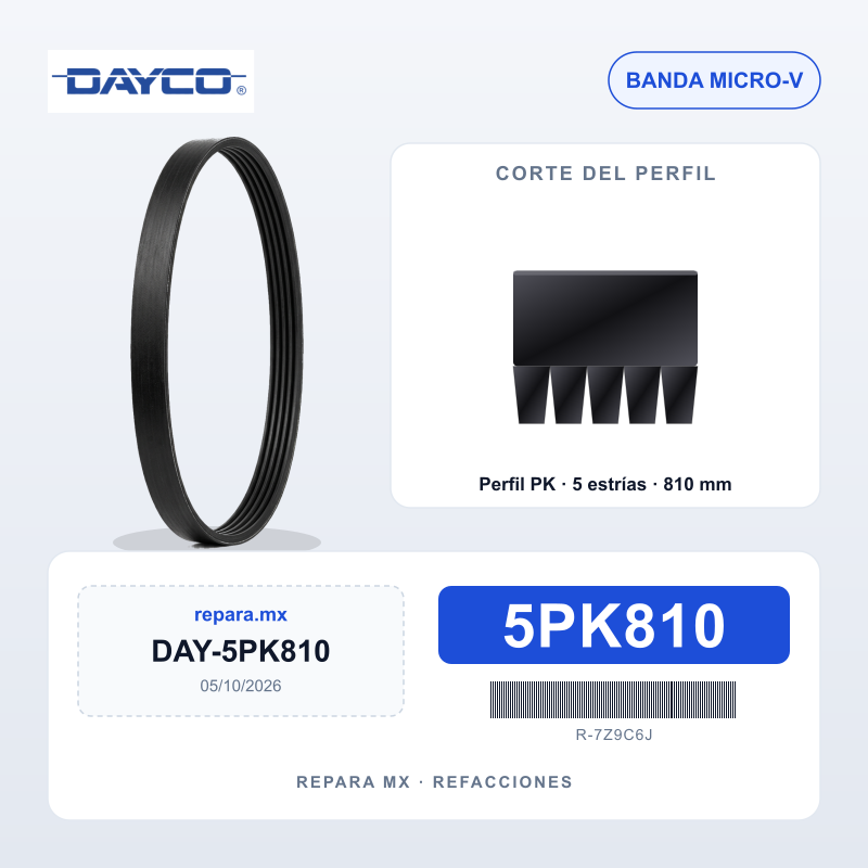 BANDA DAYCO POLY V 5PK810