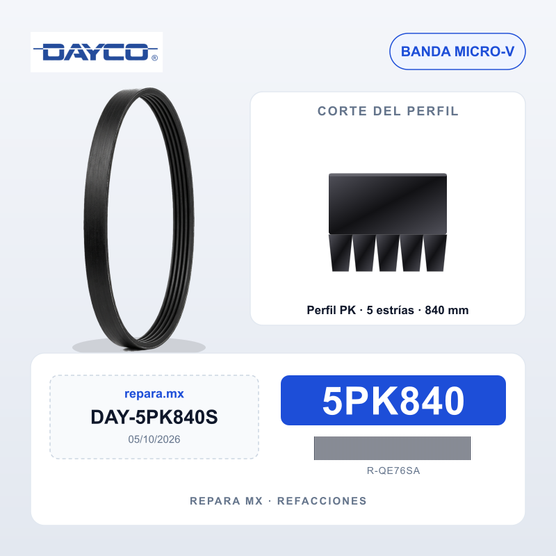 BANDA DAYCO POLY V 5PK840S