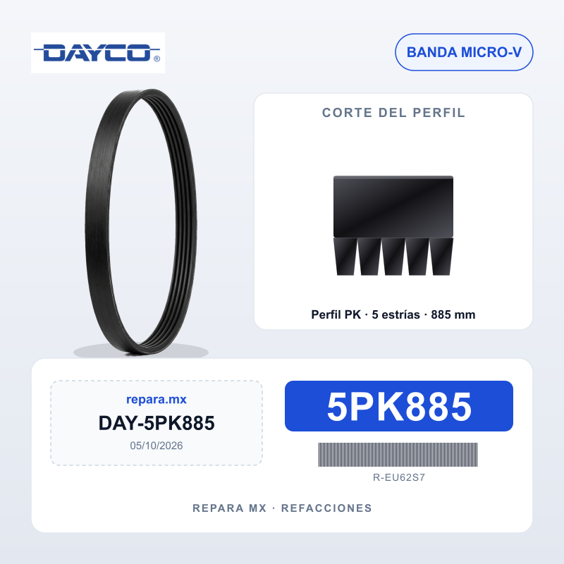 BANDA DAYCO POLY V 5PK885