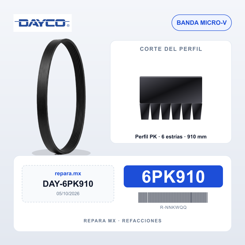 BANDA DAYCO POLY V 6PK910