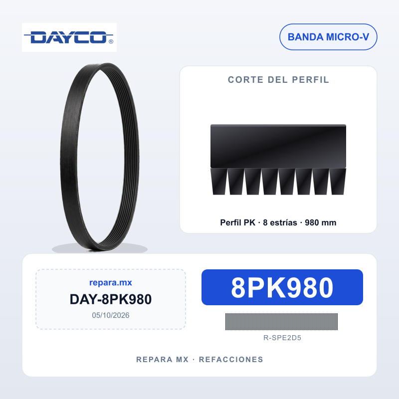 BANDA DAYCO POLY V 8PK980