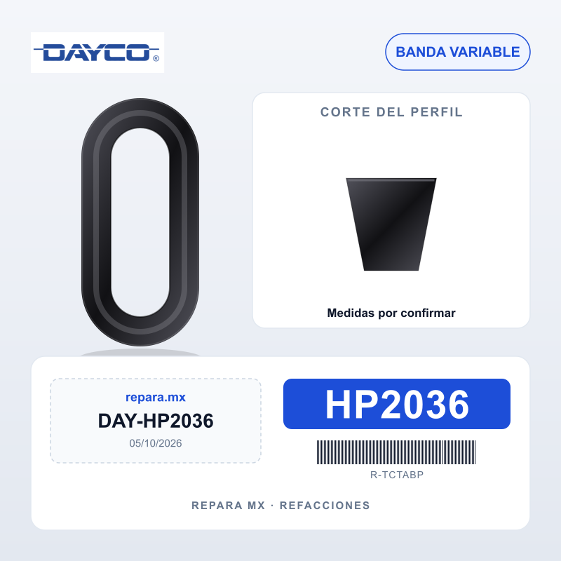 BANDA CVT DAYCO HP2036