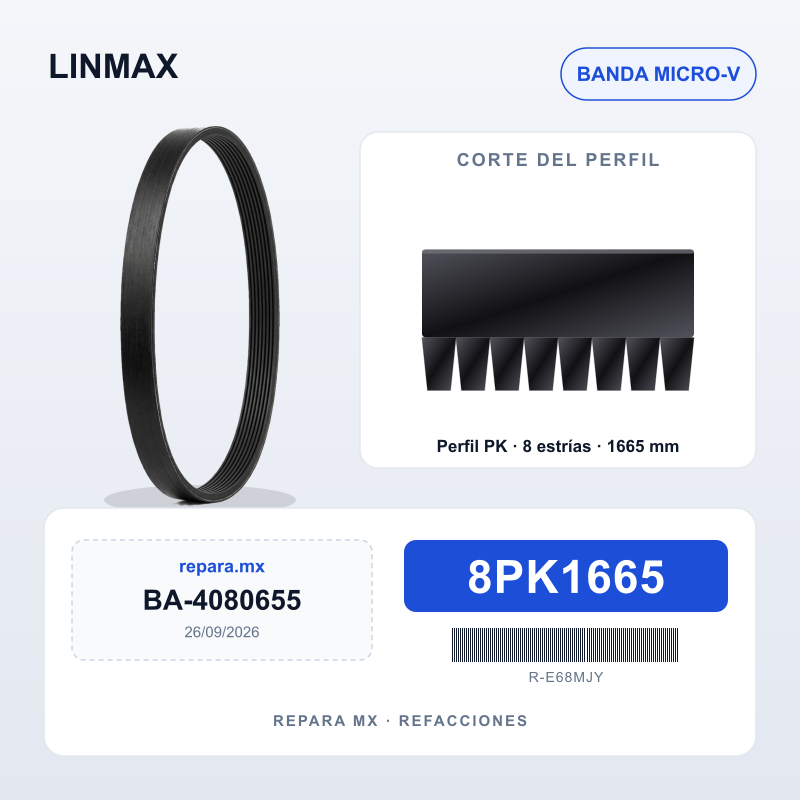BANDA LINMAX POLY V 8PK1665