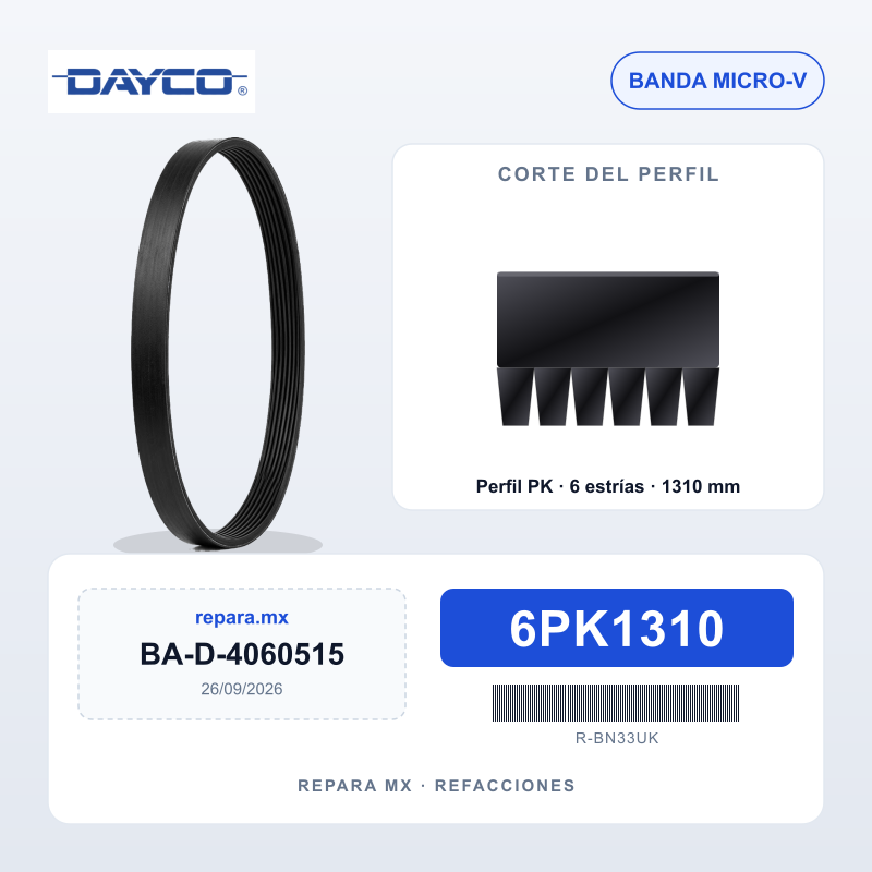 BANDA DAYCO MULTI-V 6PK1310