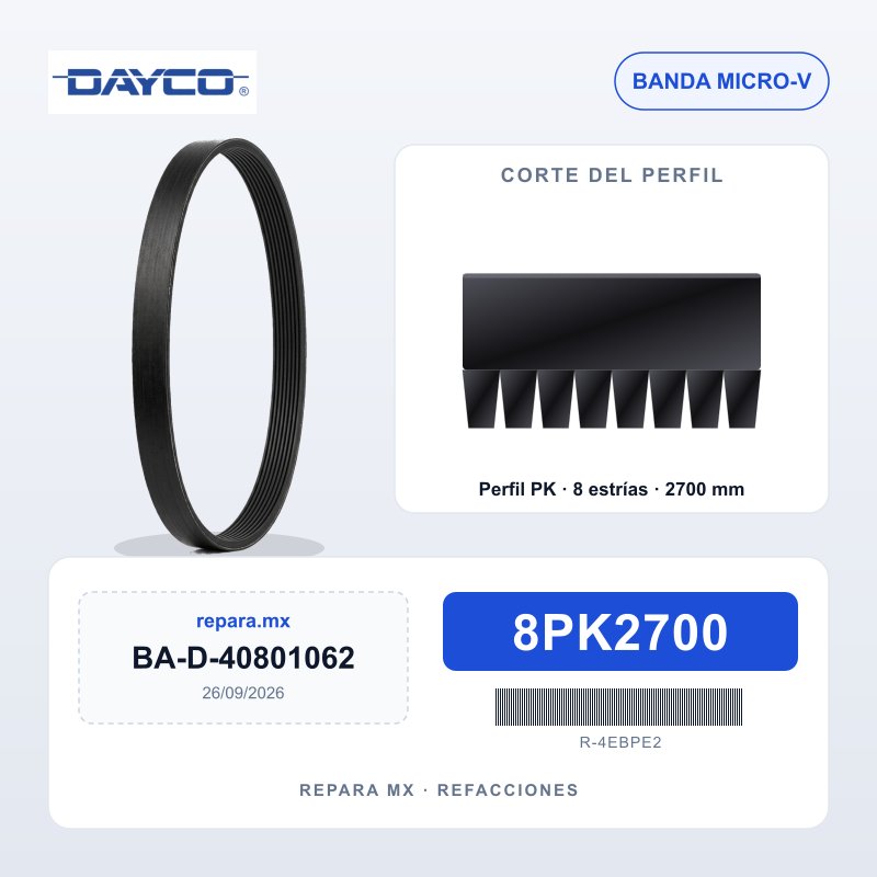 BANDA DAYCO MULTI-V 8PK2700