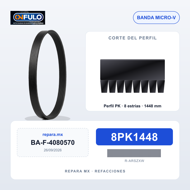 BANDA FULO MULTI-V = 8K570 8PK1448 8PK1450