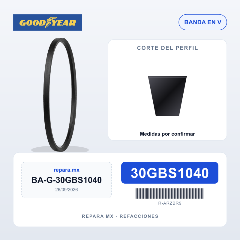 BANDA GOODYEAR TRAPEZOIDAL SERIE 30GBS1040
