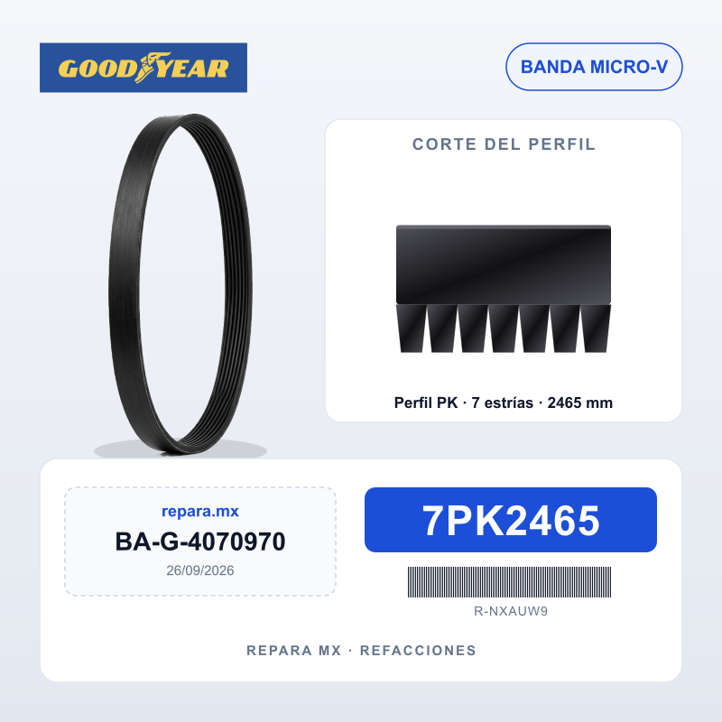 BANDA GOODYEAR MULTI-V 7PK2465 = 7PK2464