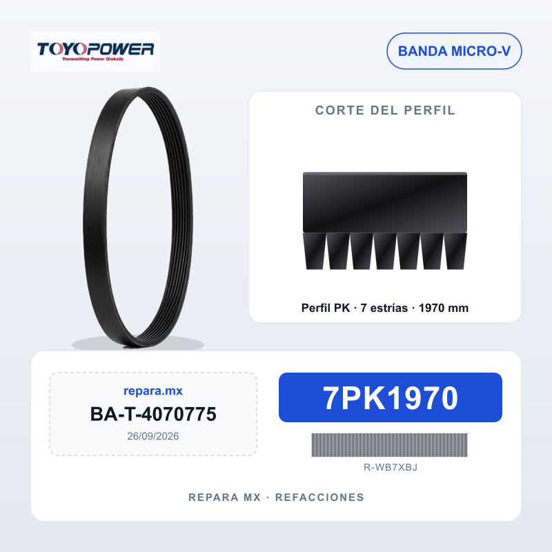 BANDA TOYOPOWER 7PK1970 POLY RIB 7K775T